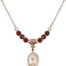 Saint Marcellin Champagnat Birthstone Necklace | 1/2 inch | 4mm Beads  Garnet 14kt Gold Filled