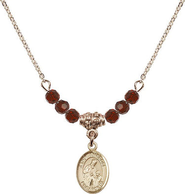 Saint Ambrose Birthstone Necklace | 1/2 inch | 4mm Beads