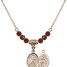 Saint Sebastian Birthstone Necklace | 1/2 inch | 4mm Beads  Garnet 14kt Gold Filled
