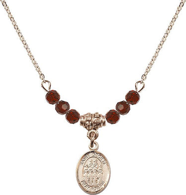 Saint Cecilia Choir Birthstone Necklace | 1/2 inch | 4mm Beads