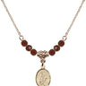 Saint Martin of Tours Birthstone Necklace | 1/2 inch | 4mm Beads  Garnet 14kt Gold Filled