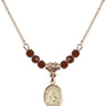 Saint Augustine of Hippo Birthstone Necklace | 1/2 inch | 4mm Beads  Garnet 14kt Gold Filled