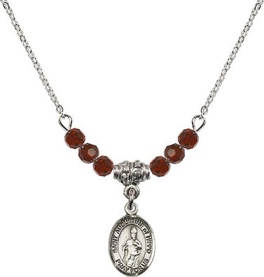 Saint Augustine of Hippo Birthstone Necklace | 1/2 inch | 4mm Beads