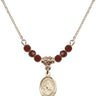 Madonna Birthstone Necklace | 1/2 inch | 4mm Beads  Garnet 14kt Gold Filled