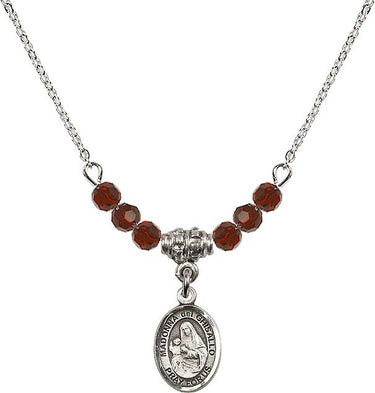 Madonna Birthstone Necklace | 1/2 inch | 4mm Beads