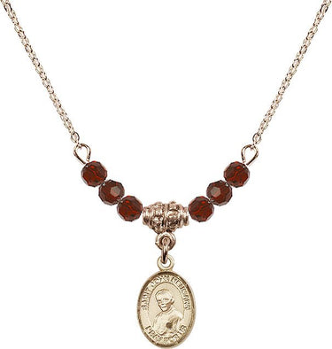 Saint John Neumann Birthstone Necklace | 1/2 inch | 4mm Beads