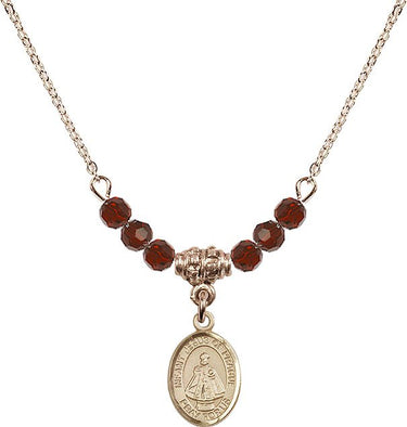 Infant of Prague Birthstone Necklace | 1/2 inch | 4mm Beads