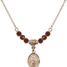 Saint Petronille Birthstone Necklace | 1/2 inch | 4mm Beads  Garnet 14kt Gold Filled
