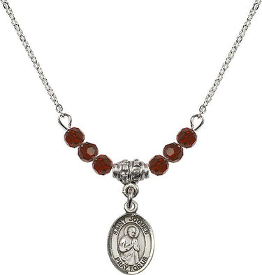Saint Isaac Jogues Birthstone Necklace | 1/2 inch | 4mm Beads
