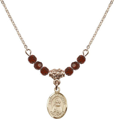 Saint Anastasia Birthstone Necklace | 1/2 inch | 4mm Beads