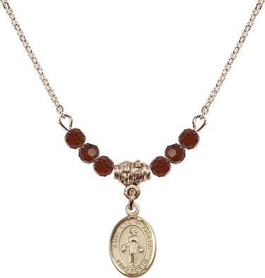 Saint Nino de Atocha Birthstone Necklace | 1/2 inch | 4mm Beads