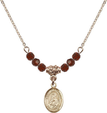 Saint Alexandra Birthstone Necklace | 1/2 inch | 4mm Beads