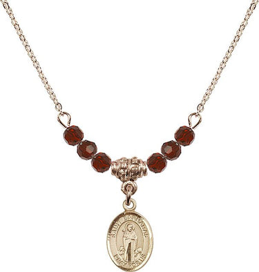 Saint Barnabas Birthstone Necklace | 1/2 inch | 4mm Beads