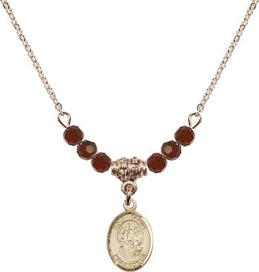 Holy Family Birthstone Necklace | 1/2 inch | 4mm Beads