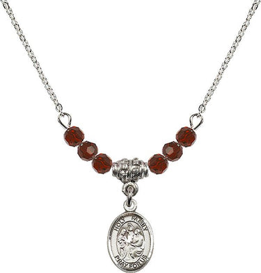 Holy Family Birthstone Necklace | 1/2 inch | 4mm Beads