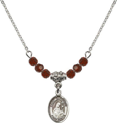 Saint Gertrude of Nivelles Birthstone Necklace | 1/2 inch | 4mm Beads