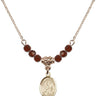 Saint Alphonsus Birthstone Necklace | 1/2 inch | 4mm Beads  Garnet 14kt Gold Filled