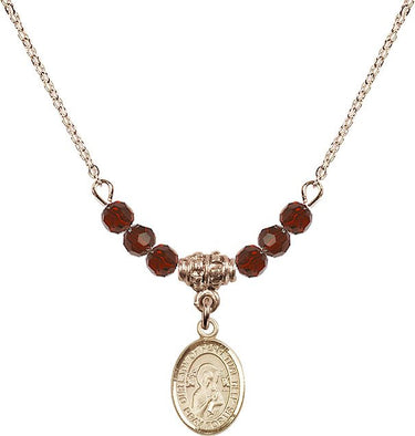 Our Lady of Perpetual Help Birthstone Necklace | 1/2 inch | 4mm Beads