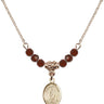 Saint Victor of Marseilles Birthstone Necklace | 1/2 inch | 4mm Beads  Garnet 14kt Gold Filled