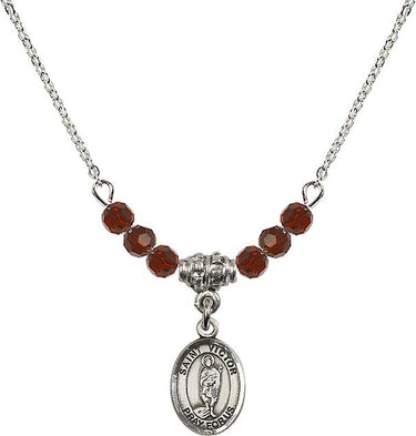 Saint Victor of Marseilles Birthstone Necklace | 1/2 inch | 4mm Beads