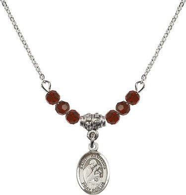 Saint Aloysius Gonzaga Birthstone Necklace | 1/2 inch | 4mm Beads