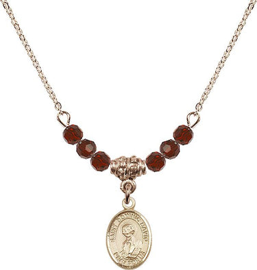 Saint Dominic Savio Birthstone Necklace | 1/2 inch | 4mm Beads