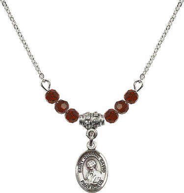 Saint Dominic Savio Birthstone Necklace | 1/2 inch | 4mm Beads