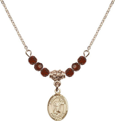 Saint Stephanie Birthstone Necklace | 1/2 inch | 4mm Beads