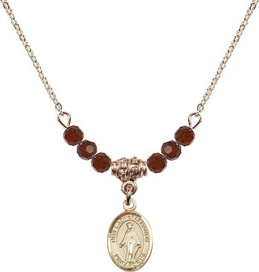 Our Lady of Lebanon Birthstone Necklace | 1/2 inch | 4mm Beads
