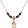 Our Lady of Hope Birthstone Necklace | 1/2 inch | 4mm Beads  Garnet 14kt Gold Filled