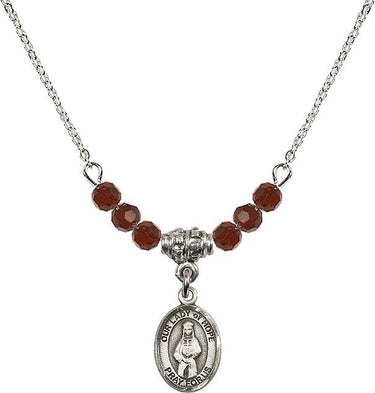Our Lady of Hope Birthstone Necklace | 1/2 inch | 4mm Beads