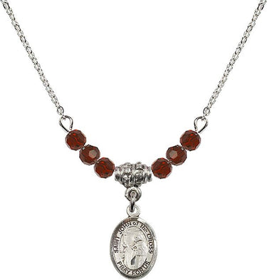 John Cross Birthstone Necklace | 1/2 inch | 4mm Beads