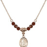 San Juan de la Cruz Birthstone Necklace | 1/2 inch | 4mm Beads  Garnet 14kt Gold Filled