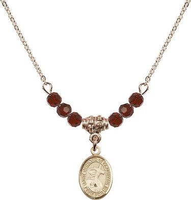 Saint Bernard of Clairvaux Birthstone Necklace | 1/2 inch | 4mm Beads