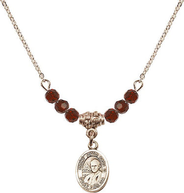 Saint John Paul II Birthstone Necklace | 1/2 inch | 4mm Beads
