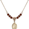 Cross Birthstone Necklace | 1/2 inch | 4mm Beads  Garnet 14kt Gold Filled