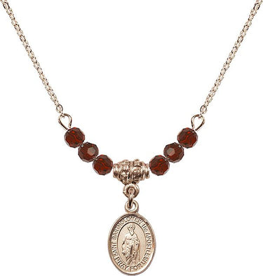 Saint Bartholomew the Apostle Birthstone Necklace | 1/2 inch | 4mm Beads