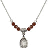 Saint Bartholomew the Apostle Birthstone Necklace | 1/2 inch  Garnet Sterling Silver