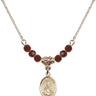 Saint Matilda Birthstone Necklace | 1/2 inch | 4mm Beads  Garnet 14kt Gold Filled