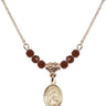 Saint Placidus Birthstone Necklace | 1/2 inch | 4mm Beads  Garnet 14kt Gold Filled