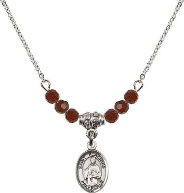 Saint Placidus Birthstone Necklace | 1/2 inch | 4mm Beads