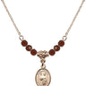 Saint Maurus Birthstone Necklace | 1/2 inch | 4mm Beads  Garnet 14kt Gold Filled