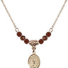 Our Lady of All Nations Birthstone Necklace | 1/2 inch | 4mm Beads  Garnet 14kt Gold Filled
