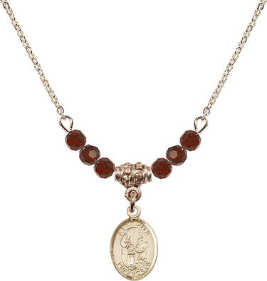 Saint Zita Birthstone Necklace | 1/2 inch | 4mm Beads