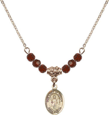 Our Lady of Knock Birthstone Necklace | 1/2 inch | 4mm Beads