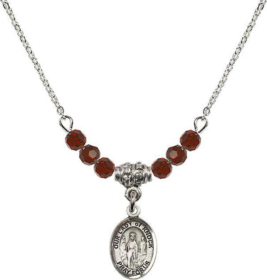 Our Lady of Knock Birthstone Necklace | 1/2 inch | 4mm Beads