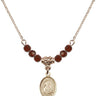 Our Lady of the Railroad Birthstone Necklace | 1/2 inch | 4mm Beads  Garnet 14kt Gold Filled