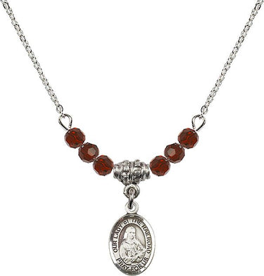 Our Lady of the Railroad Birthstone Necklace | 1/2 inch | 4mm Beads