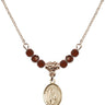 Saint Alice Birthstone Necklace | 1/2 inch | 4mm Beads  Garnet 14kt Gold Filled