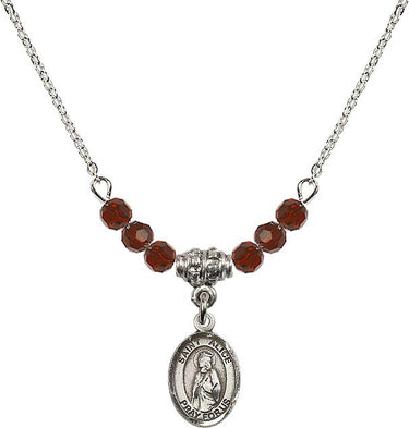 Saint Alice Birthstone Necklace | 1/2 inch | 4mm Beads